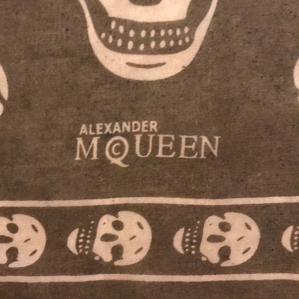 Alexander McQueen Black with White Chiffon Scarf